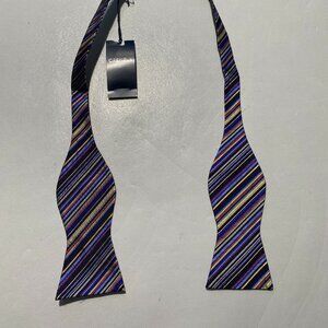 NEW- Daniel Cremieux Bowtie Bow Tie Adjustable Silk - Multicolored Striped- A110